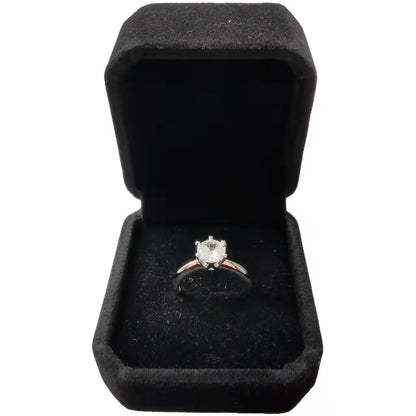 Classic Diamond Ring Jewelry Ladies Classical Wedding Engagement Ring Gift Silver adjustable