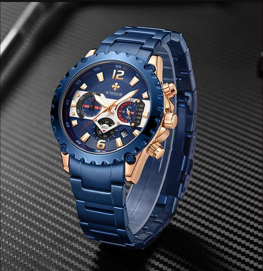 WWOOR Men's Quartz Stainless Steel watch