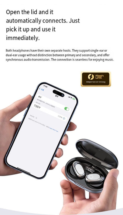 Wireless Bluetooth Earbuds Berlin Voice Ear Hanging OWS Adjustable Non In Ear Noise Reduction Earphones TWS Rotating 130 ° Unisex 360 ° Innovative Fit For All Smartphones