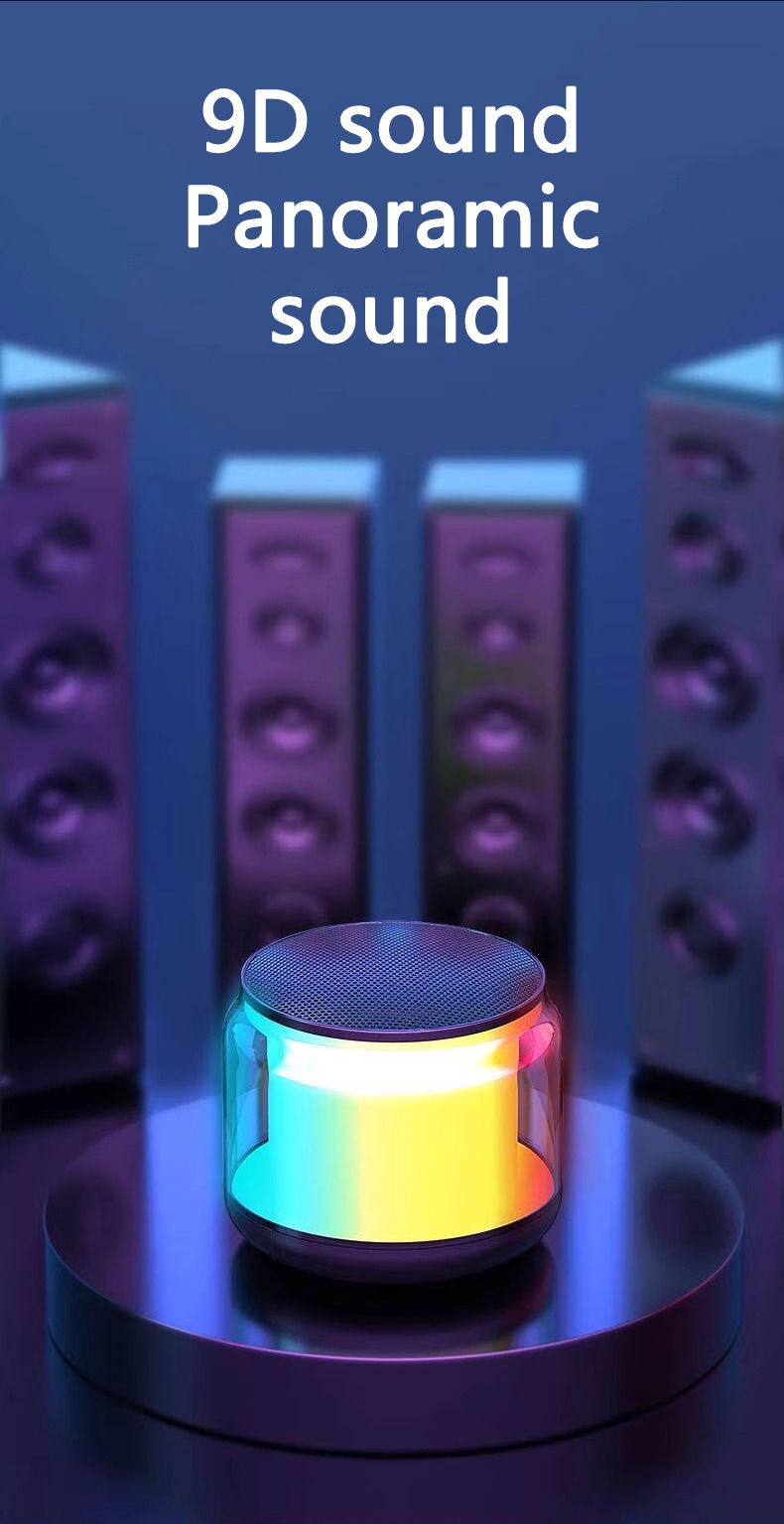 RichRipple Portable Bluetooth Speaker Colorful Lights 360°Surround Stereo Sound, Hands-Free Wireless superbass Speakers for live show party show