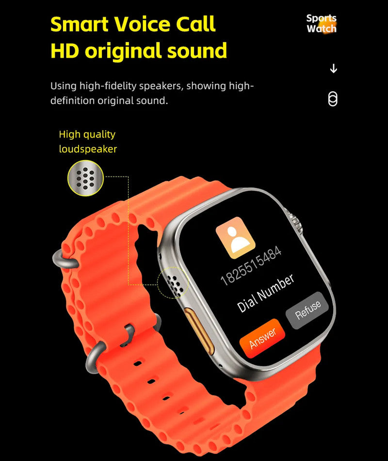 RichRipple Newest 4in1 Ultra Smart Watch Strap 49mm 2.2inch Full Touch Screen Sports Fitness Watch IP68 Waterproof Bluetooth Call Smart Watch