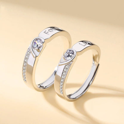 Rings 2PCS Couple rings set for men and women ladies adjustable rings jewelry rings wedding in jewellery adjustable rings Diamond style Fashionable exquisite