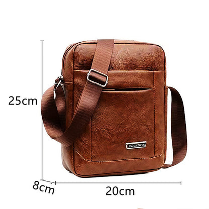 Men's Bag New Large Capacity Single Shoulder Bag Pu Business Men's Messenger Bag Men's Single Shoulder Backpack