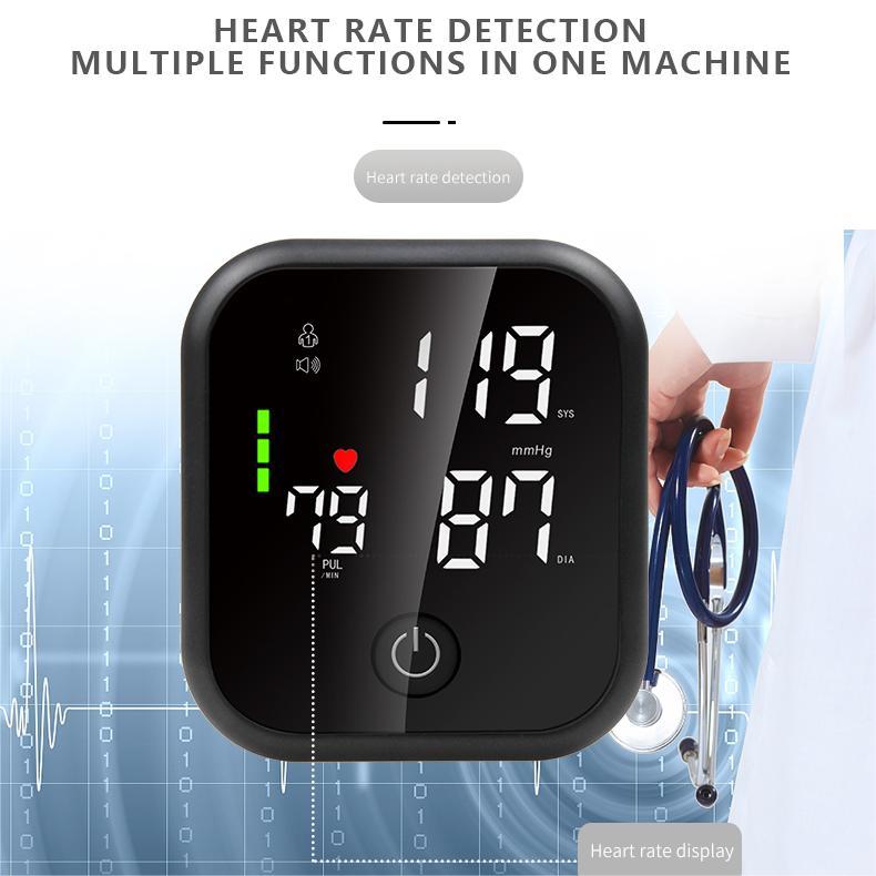 New Arrival Automatic Digital Upper Arm Blood Pressure Monitor Sphygmomanometer Tonometer Tensiometer Heart Rate Pulse Meter Intelligent Pressure BP Monitor 99*2 sets Memory for 2 Users