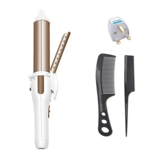 2 In 1 Curling Iron Hair Straightener+Hair Comb+UK Standard Plug
