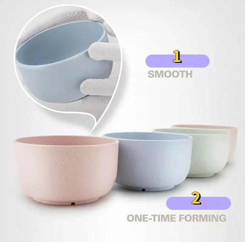 Household 4pcs Bowl Wheat Straw Environmental Protection Bowl Dinner plate Noodle Kitchen & Dining room appliances Plates
