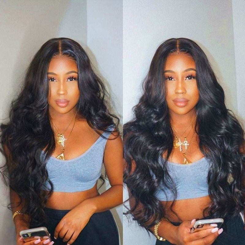 Glueless Women Wigs Human Hair Body Wave Wig Black Long Curly Ladies Hair For Women Gift