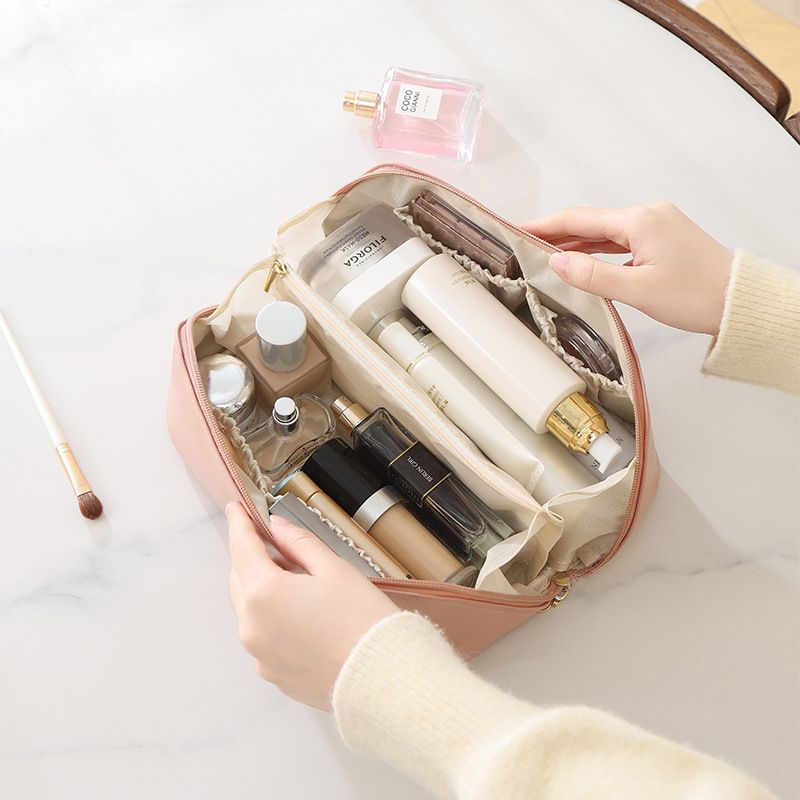 Large capacity travel makeup bag portable PU makeup bag/men and women waterproof bathroom washing and carrying bag multi-functional toilet makeup bag storage box