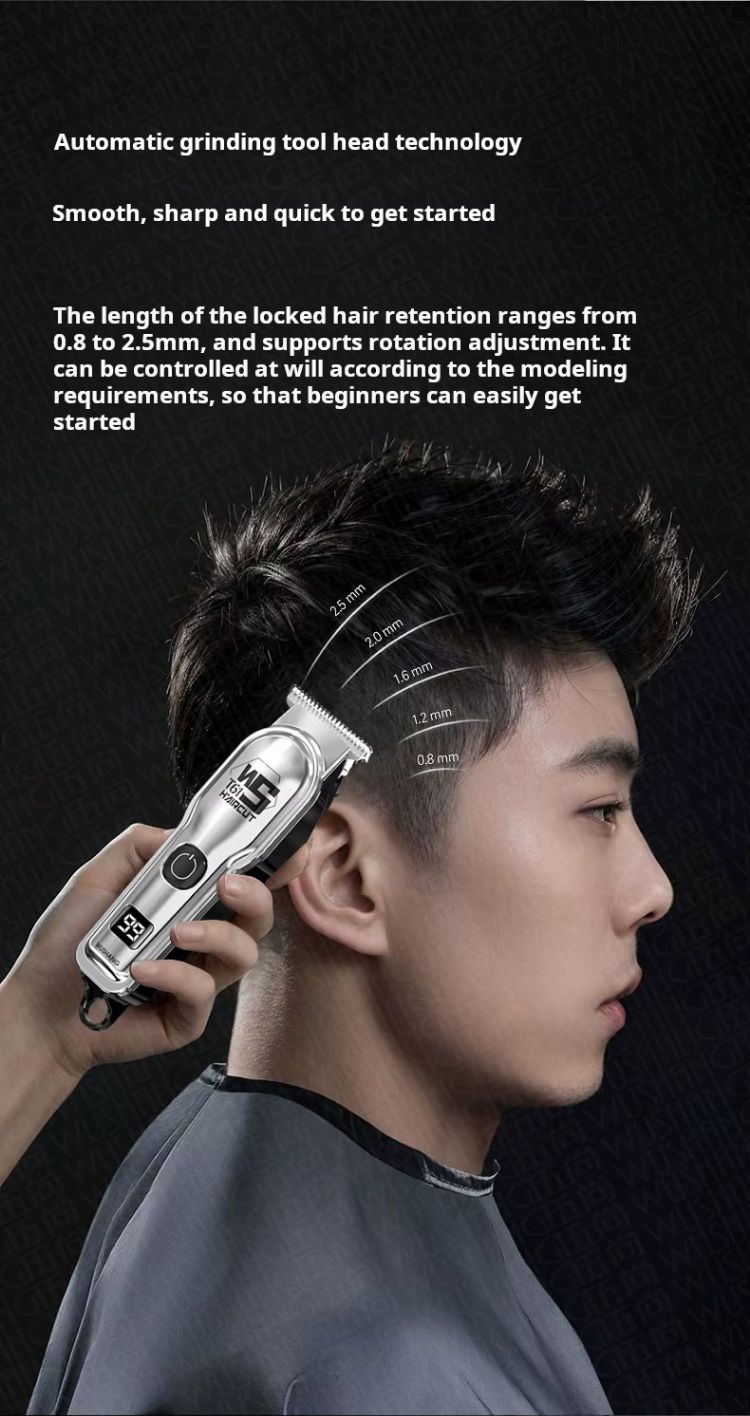 Hair Clipper USB Electric Rechargeable Electric Hair Clipper Professional Hair Trimmer Electric Hair Clipper Oil Head Carved Bald Wigs Hair Cutting Tools Shaping Shaving Machine
