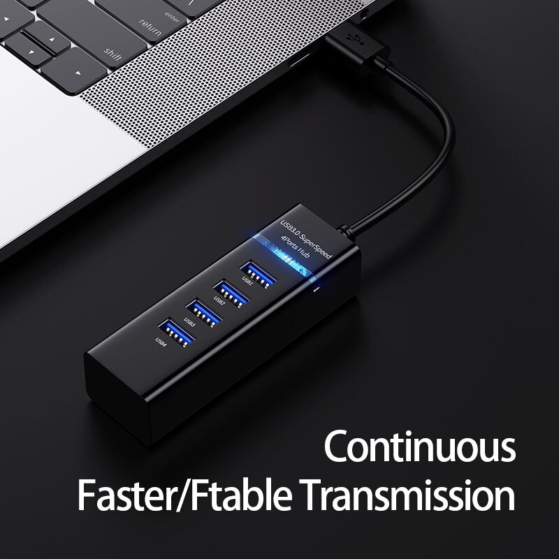 Usb3.0 Hub 4-Port Super-Speed USB Splitter For Hard Drives USB Flash Drive Mouse Keyboard Extend Adapter Laptops Multi Splitter USB Adapter Expander Cable For Desktop PC Laptop Adapter