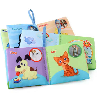 Baby Cloth Books Enlightenment Early Educational Toys Kids Fruits Animal Numbers Food Cognitive Book for Toddlers 0-36 Month