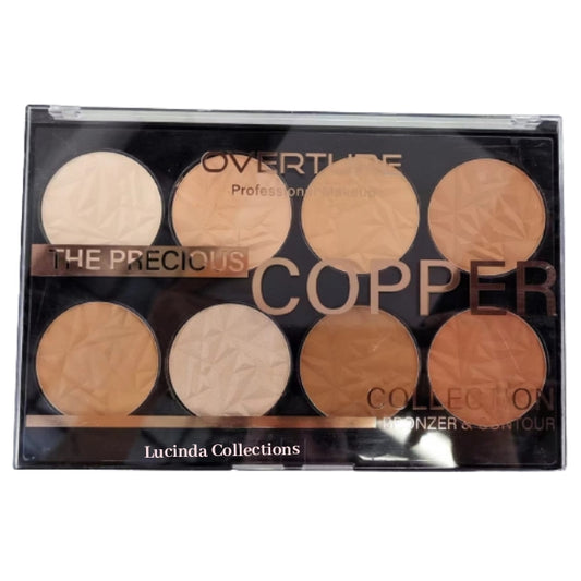 OVERTURE The Precious Copper Collection Bronzer & Contour Pro Palette 8 Color Professional Makeup