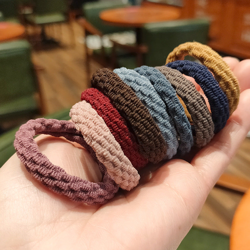 20 PCS/Set New Hair Accessories 20 Rubber Bands Women's High Elasticity Hair Tie simple Headband Wave Style Colorful Mix Headdress