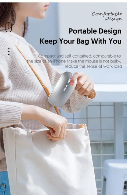 ZHJH Dual-mode gaming mouse with battery display Bluetooth wireless mouse Rechargeable silent luminous mouse suitable for tablets and computers