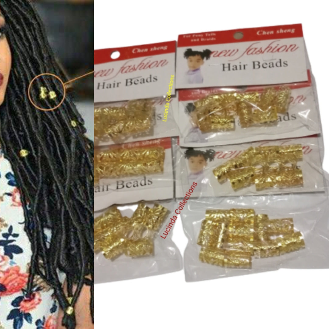 60/120 PCs Hair Braids Beads Rings Metal Gold Clips Dreadlocks Locks Cuffs