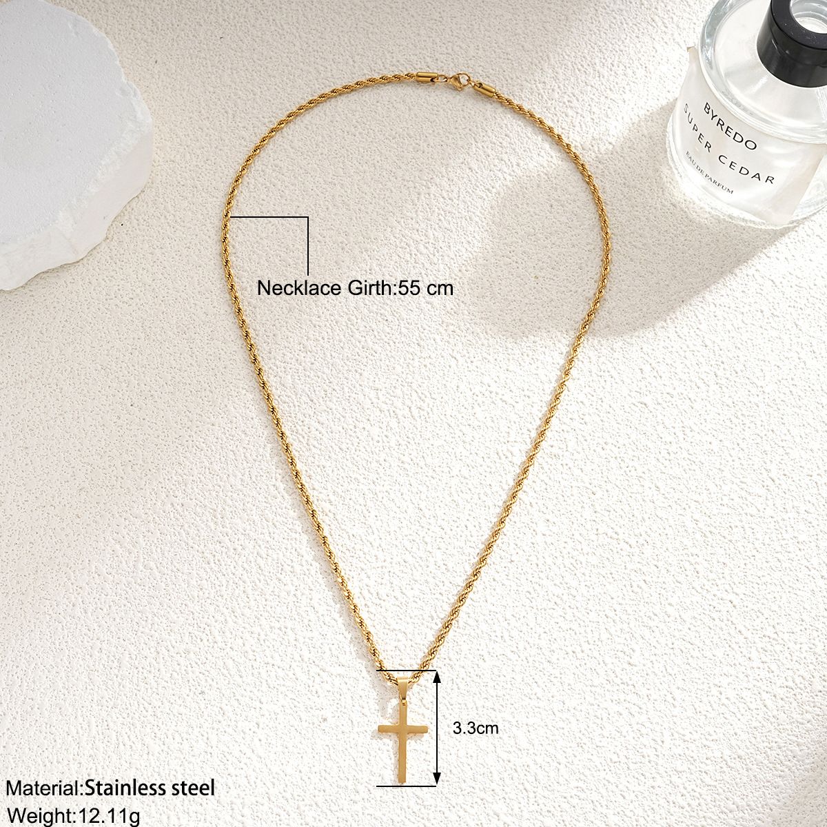 New Stainless Steel Cross Pendant Necklace for Men Women Minimalist Gold Color Jewelry Male Female Necklaces Chokers Gifts