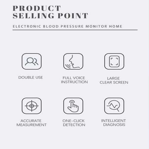 Upper Arm Blood Pressure Monitor Voice Broadcast Measurement Tool Portable LCD Digital Tonometer Sphygmomanometer Tensiometer Heart Rate Pulse Meter Health Care BP Monitor