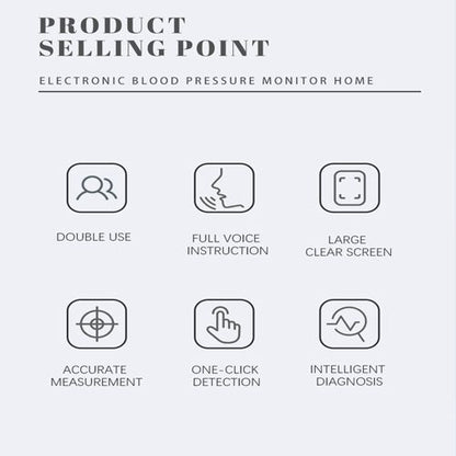 Upper Arm Blood Pressure Monitor Voice Broadcast Measurement Tool Portable LCD Digital Tonometer Sphygmomanometer Tensiometer Heart Rate Pulse Meter Health Care BP Monitor