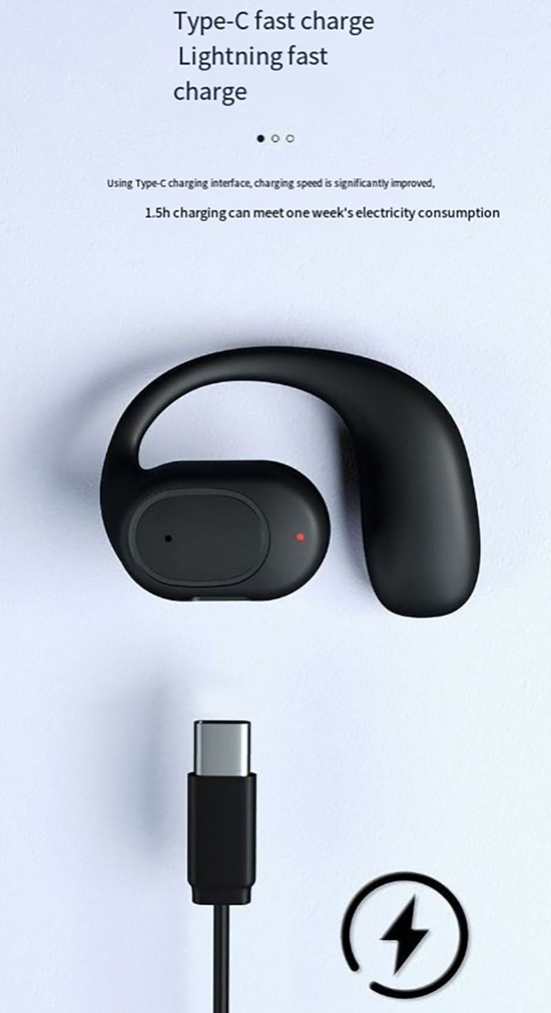 RichRipple F1 6H Play Time Wireless Bluetooth Earphone Digital Display Single Earbud Ultra Long Standby Business Earpods HD Call Headset Outdoor