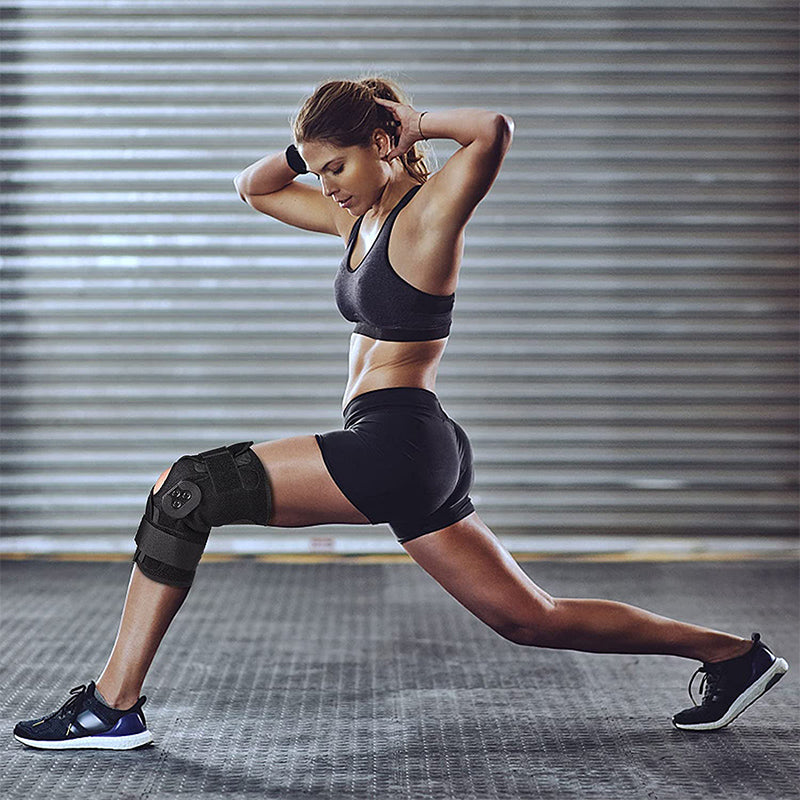 Professional Hinged Knee Brace Adjustable Knee Support with Side Stabilizers of Locking Dials for Knee Pain Arthritis ACL PCL Meniscus Tear Sports Braces Medical Hinged Knee Orthosis