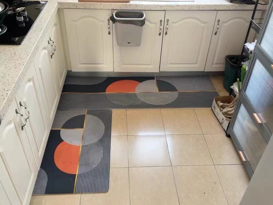2 Pieces Kitchen Rugs Set Non Slip Kitchen Mat Rubber Backing Mat Slip Kitchen Mats Waterproof Kitchen Rug Ergonomic Comfort Standing Mat for Kitchen