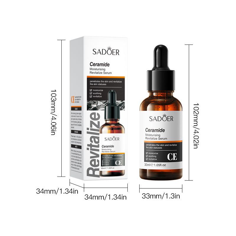 SADOER Ceramide Moisturising Revitalize Serum For Intensive Hydration, Improve Rough Skin, Like Vitamin C, Moisturising, Soothing and Rivitalizing