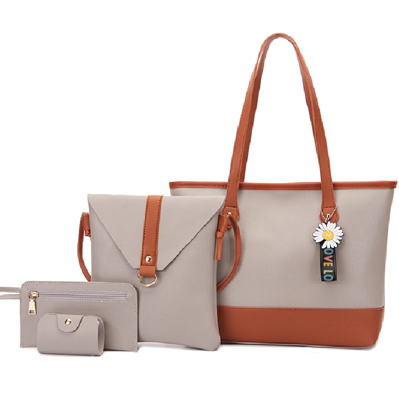 4Pcs/Sets Women Bags Handbag For Lady Tote Bags Retro Elegant Large Capacity Shoulder Bag Big Discount