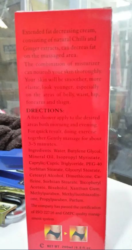 Slimming Cream Aichun Beauty 3 Days Hot Long Chilli and Ginger Slimming Cream Red