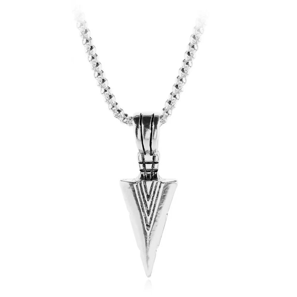 Men's Design Matte Black Long Necklace With Arrow Pendant Jewelry Chain Hip Hop Jewellery One Size Black Long Necklace Men's Fashion Brand Versatile Sweater Chain Women's Hip-hop Pendant Small crowd
