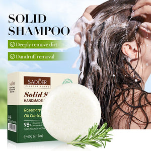SADOER Solid Shampoo Hand made Soap, Rosemary Extract Solid Shampoo Soap for Oil Control, Fluffy Hair, Anti Dandruff and Anti Itch Hair Shampoo, Nourish and Sooth Scalp