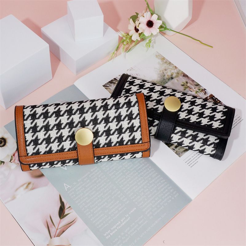 Women Wallet Ladies Coin Purse Tri-fold Geometric Patterns Wallet