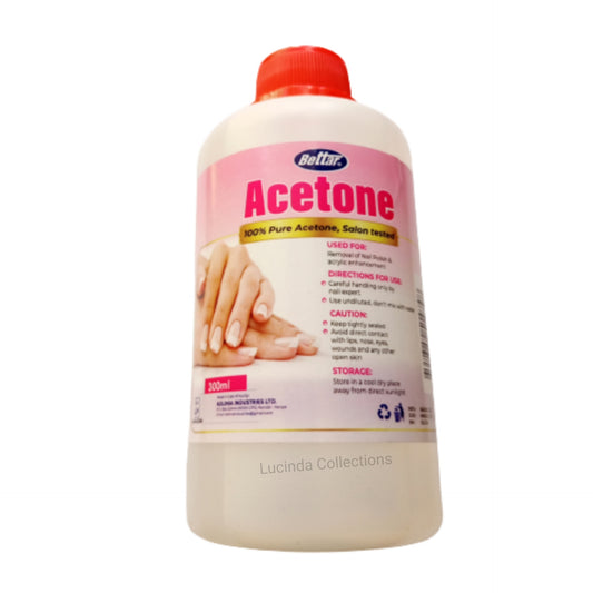 Bettar Acetone 100% Pure Gel Nail Polish Remover Better Nail Care - 300ml