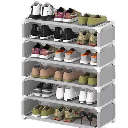 Shoe Rack Stackable Shoe Rack 6 Tier Large Capacity Portable Home Living Storage Shoe Stand Storage Organizer for Entryway, Hallway and Cupboard Space Saving 6 Tier
