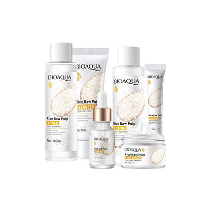 KORMESIC Rice Milk Luxe 6-Piece Skincare Ritual Set - Silky Cream, Plumping Essence, Eye Care + Cleanser & Toner | Hydrate, Brighten & Nourish with Ceremonial Japanese Rice Extract skin care sets