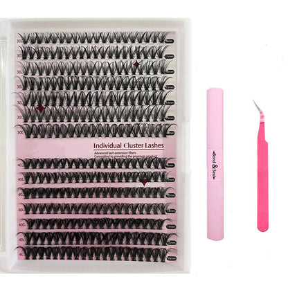 Lash Extension Kit DIY 280pcs Lash Clusters Eyelash Extension Kit, 9-16mm 30D 40D Individual Lashes Kit with Lash Bond and Seal, Lash Tweezers for Self Use (30D&40D, 0.07D, 9-16mm, Kit)