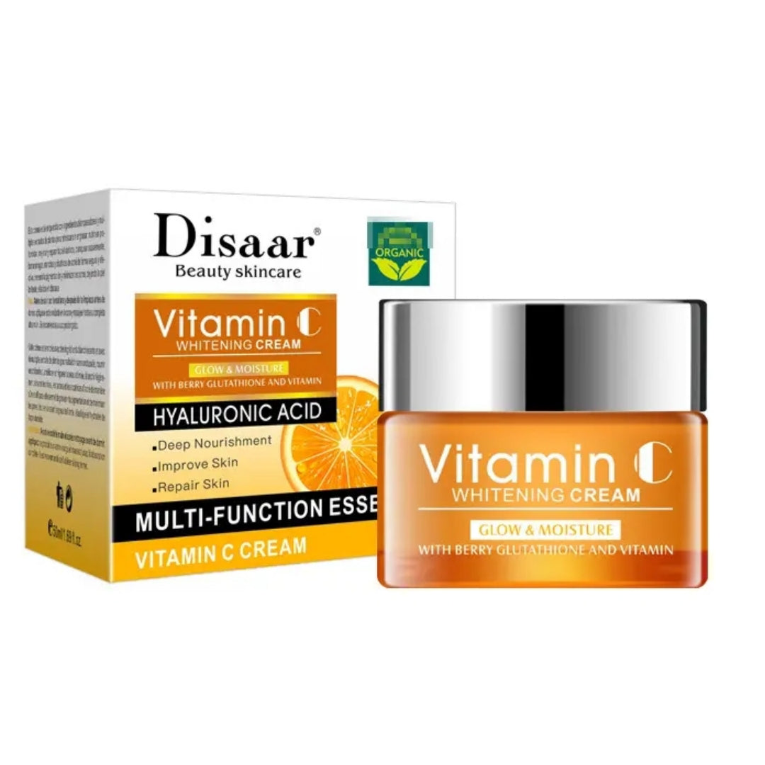 Vitamin C Whitening Cream With Berry Glutathione Hyaluronic Acid Glow and Moisture Skin Repair Multi function Essence - Disaar