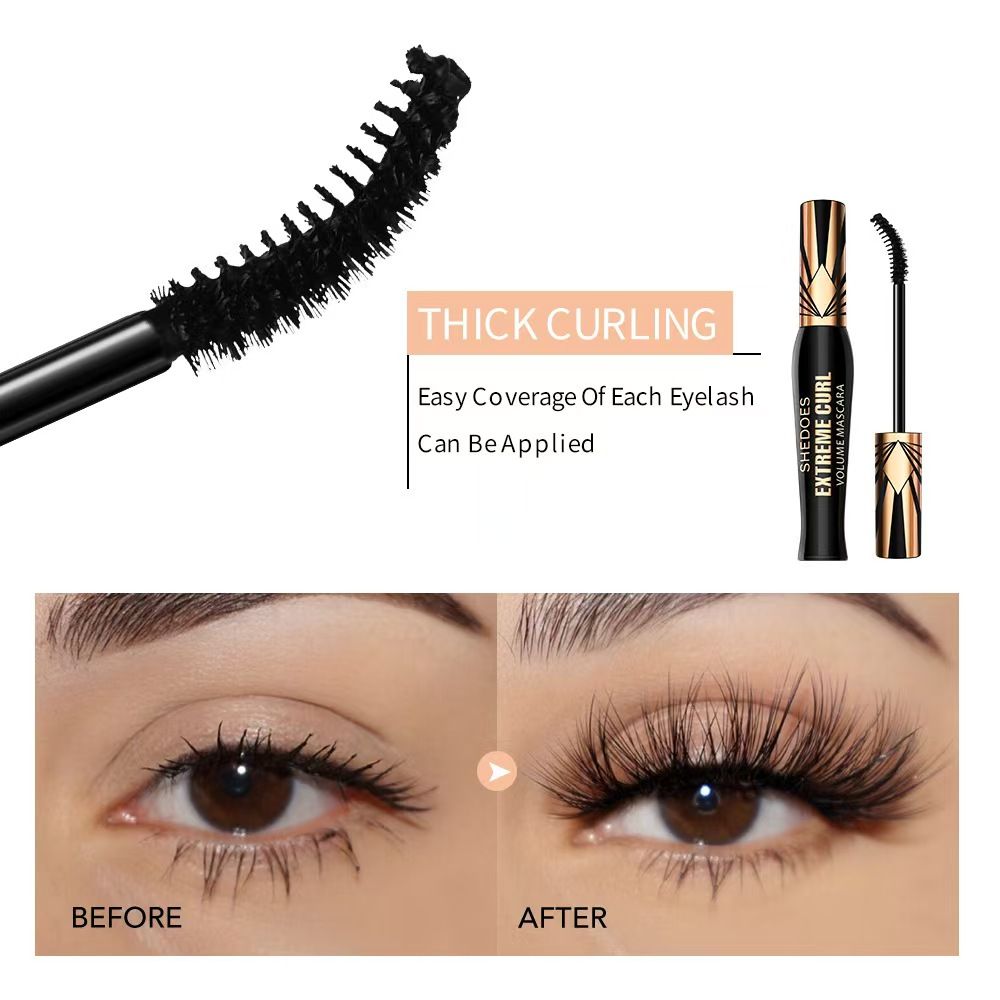 PAGE VINE Plump eye black for women waterproof, thick, slender, curly eye black makeup 4D Mascara
