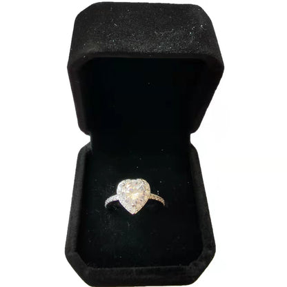 Classic Diamond Ring Jewelry Ladies Classical Wedding Engagement Ring Gift Silver adjustable