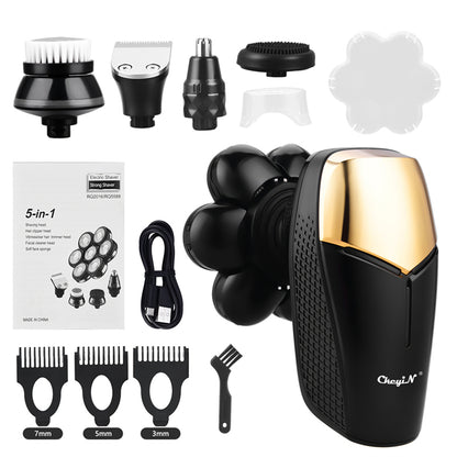 Men's Rechargeable Shaver 7D Floating Shaving Head Beard Trimmer 5 in1 Rechargeable Shaver Multifunctional Trimmer For Men