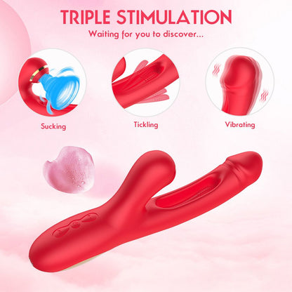 3 In 1 Sucker Patting Vibrator For Women Clitoris Stimulator G-Spot Powerful Vibro Dildo Wand Female Clit Sucker Adult Sex Toys