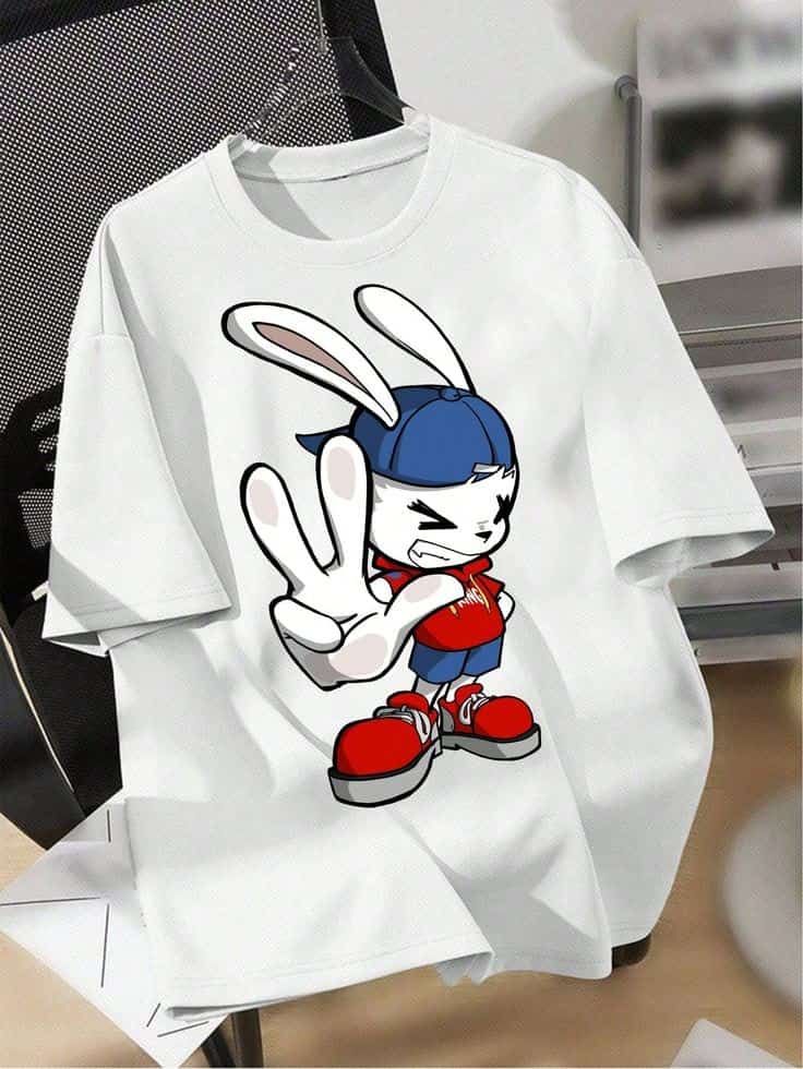 Niche Design medium - sleved men t-shirts CARTOON PRINT TSHIRT.different sizes and colors.High quality material- t-shirt as shown.