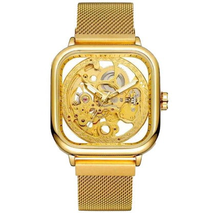 Forsining Automatic Watch – Skeleton Dial Self-Winding Mechanical Men’s Timepiece, Stainless-Steel Case, Luminous Hands, Leather/Mesh Strap Options, 3ATM Water Resistant, Gift Box (FS Series)