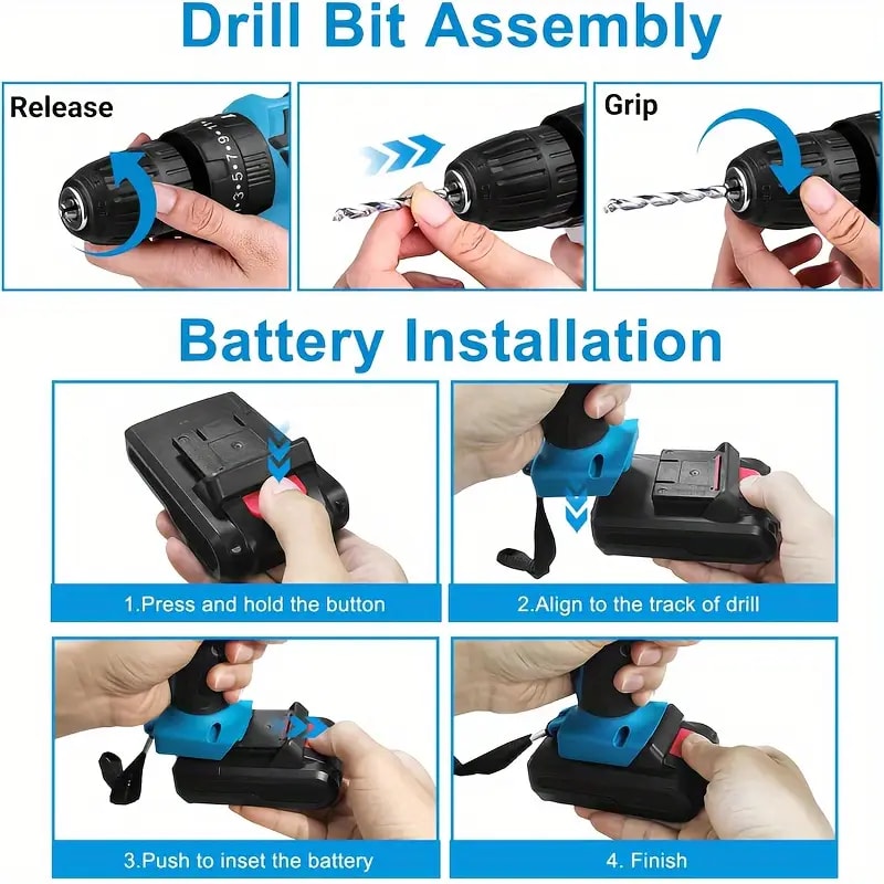 New Arrived 21V Household Electric Drill 38 Piece Set Three Functions