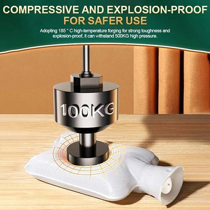 New Arrivals Hot Water Bag With Cloth Cover, 1000ml Water-Filled Hot Water Bottle, Hand and Foot Warmer for Girls,Cute Plush Cloth Cover As Gift Women Lady Student