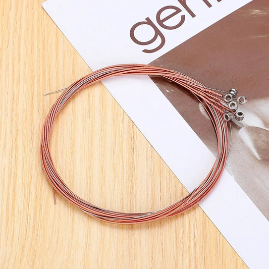 6 PCS Guitar Strings Acoustic Guitar Strings Steel Core Rust Proof String with Coated Phosphor Copper For High Moderate Hardness
