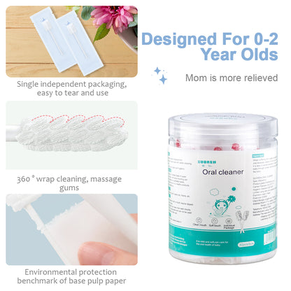 30pcs/box Baby Tongue Cleaner Disposable Gauze Toothbrush Paper Rod Infant Oral Cleaning Brush Stick Baby Oral Cleaner
