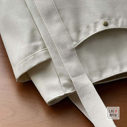 Preppy Style Shoulder Bag Unisex Large Capacity HandBag Casual Versatile Solid Canvas Bag Student Commuting Zipper Square Bag