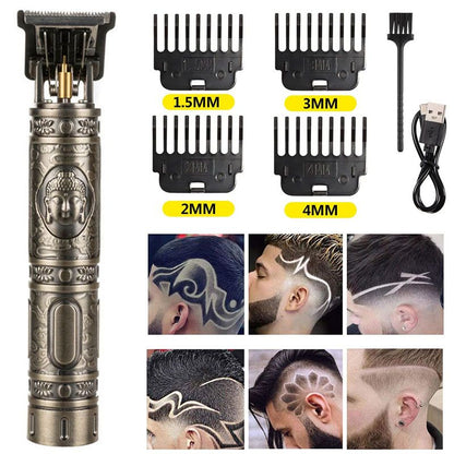 Professional Hair Trimmer Wireless USB Electric Hair Clipper Beard Shaver New Arrival Rechargeable Hair Cutting Machine Barber For Men Haircut Electric Shaver Hair Cutting Tools