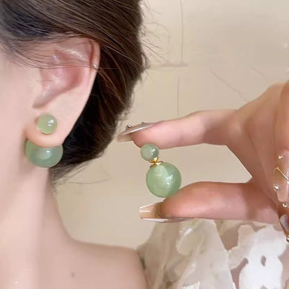 Jelly colored pearl bubble earrings female fresh countercolor earrings Korean sweet a three wear earrings