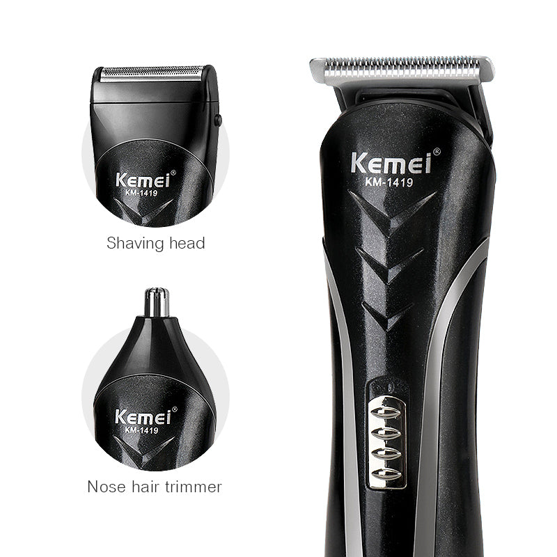 KEMEI Rechargeable 3 In 1 Shaving Machine Electric Hair Clipper Multifunctional Shaver Nose Hair Trimmer Safety Cutter